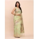 Women's Linen Cotton Printed Saree With Unstitched Blouse 5.5Mtr (Light Green) Women's Linen Cotton Printed Saree With Unstitched Blouse 5.5Mtr (Light Green)