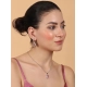 Women's Brass Silver Plated Pendant Set (Pink) Women's Brass Silver Plated Pendant Set (Pink)