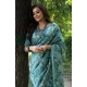 Women's Faux_Tussar_Silk Abstract_Print Saree With Unstitched Blouse 5.5Mtr (Sea_Green)