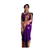 Women's Soft Lichi Silk Printed Saree With Unstitched Blouse 5.5Mtr (Purple) Women's Soft Lichi Silk Printed Saree With Unstitched Blouse 5.5Mtr (Purple)