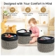 Cotton 9x7 Inch Pack of 3 Storage Basket For Clothes (Black-Beige)
