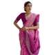 Women's Silk_Blend Ethnic Ikat Pattern Saree With Unstitched Blouse 5.5Mtr (Pink)