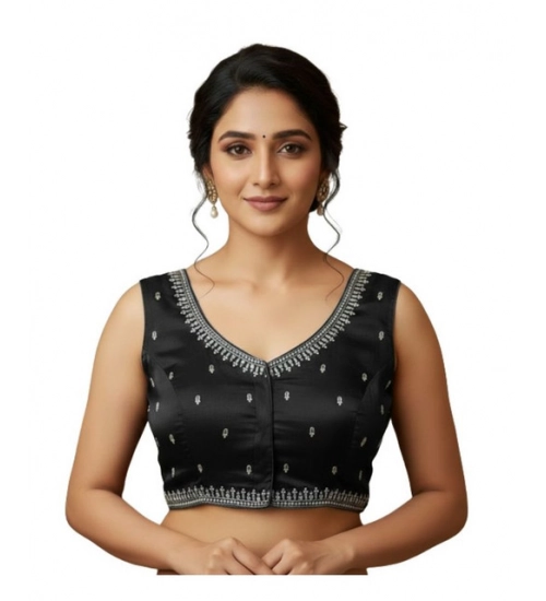 Women's Zimmi Choo Sequin Work V-Neck Padded Blouse (Black 38 Ready (Self Alterable 36–40)