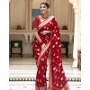 Women's Soft Lichi Silk Printed Saree With Unstitched Blouse 5.5Mtr (Red) Women's Soft Lichi Silk Printed Saree With Unstitched Blouse 5.5Mtr (Red)