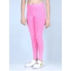 Girl's Cotton Lycra Printed Elasticated Leggings (Pink)