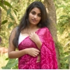 Women's Georgette Printed Saree With Unstitched Blouse 5.5Mtr (Pink)