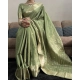 Women's Satin Printed Saree With Unstitched Blouse 5.5Mtr (Green) Women's Satin Printed Saree With Unstitched Blouse 5.5Mtr (Green)