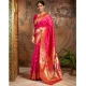 Women's Silk Blend Woven Saree With Unstitched Blouse 5.5Mtr (Pink)