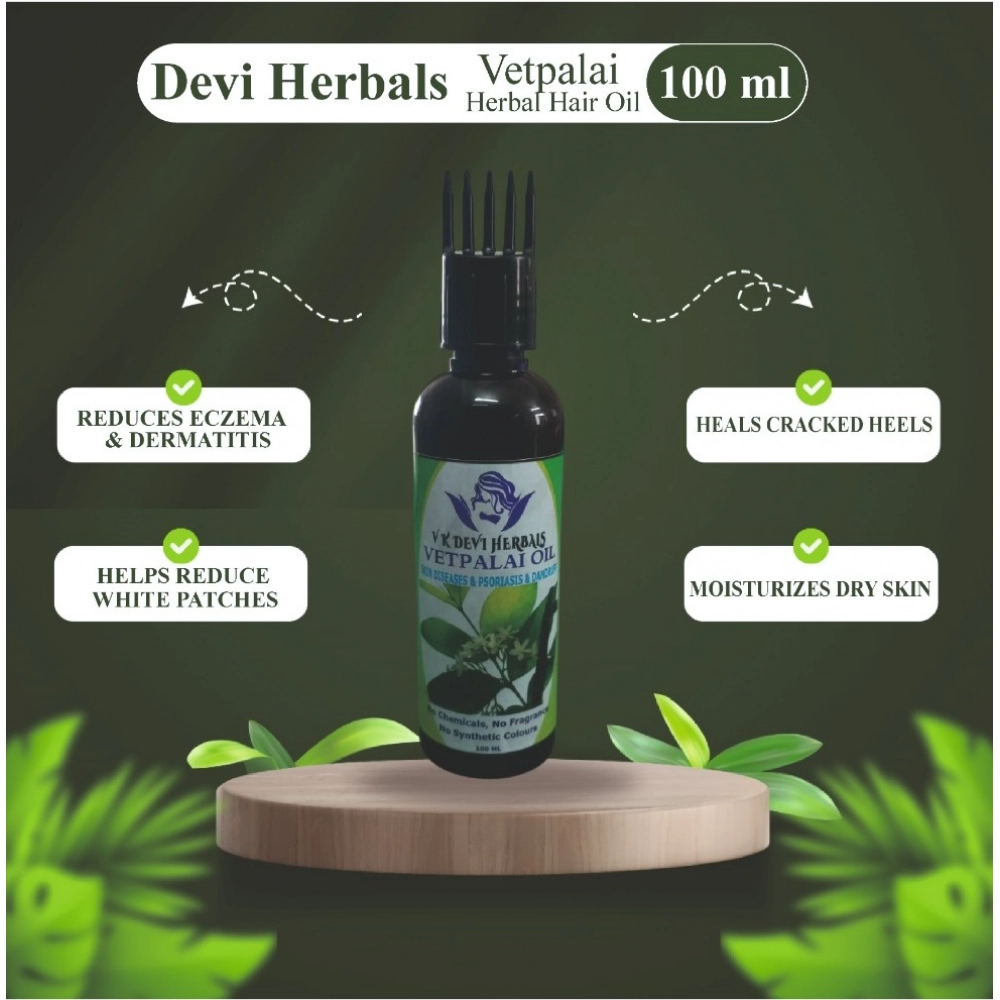 Devi Herbal Vetpalai 100 ML Oil - Anti-Dandruff And Psoriasis Relief Oil