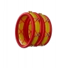 Women's Plastic Silk Thread Bangles (Lemon Yellow, Size: 2.2)