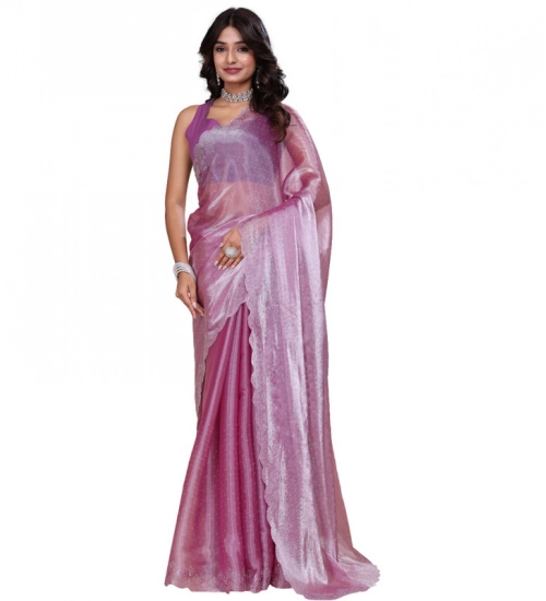 Women's Jimmy choo Embellished Bollywood Saree With Unstitched Blouse 5.5Mtr (Magenta) Women's Jimmy choo Embellished Bollywood Saree With Unstitched Blouse 5.5Mtr (Magenta)