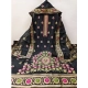 Women's Banarasi Silk Printed Unstitched Salwar Suit Material With Dupatta (Black, 3Mtrs)