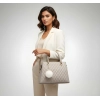 Women's PU Leather Solid Shoulder Zipper Handbag (Grey)