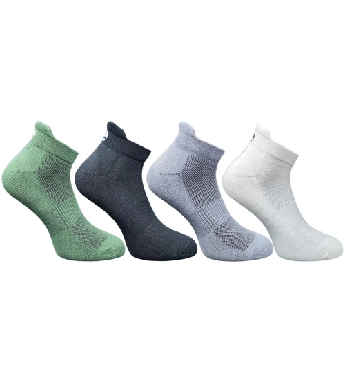 4_Pair Set Unisex Casual Cotton Printed Ankle Length Socks (Multicolor)