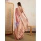 Women's Viscose Printed Saree With Unstitched Blouse 5.5Mtr (Peach)