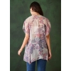 Women's Chiffon Printed Short Sleeves Shrug (White - Purple)