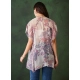 Women's Chiffon Printed Short Sleeves Shrug (White - Purple) Women's Chiffon Printed Short Sleeves Shrug (White - Purple)