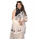 Women's Linen Cotton Printed Saree With Unstitched Blouse 5.5Mtr (Off White) Women's Linen Cotton Printed Saree With Unstitched Blouse 5.5Mtr (Off White)
