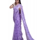 Women's Linen Printed Saree With Unstitched Blouse 5.5Mtr (Purple) Women's Linen Printed Saree With Unstitched Blouse 5.5Mtr (Purple)