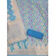 Women's Banarasi Silk Printed Unstitched Salwar Suit Material With Dupatta (Sky Blue, 3Mtrs)