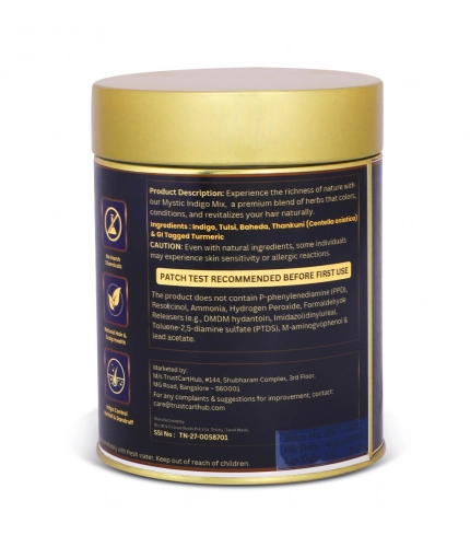 Women's Vixa Naturals Indigo Mix Hair Color | Henna Powder for Hair | Natural Black Herbal Hair Dye | Organic Mehndi with Indigo, Tulsi, Baheda &amp; Thankuni | 25g x 8