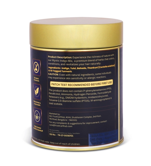 Women's Vixa Naturals Indigo Mix Hair Color | Henna Powder for Hair | Natural Black Herbal Hair Dye | Organic Mehndi with Indigo, Tulsi, Baheda &amp; Thankuni | 25g x 8