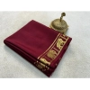 Women's Crepe Chit Pallu Solid Saree With Unstitched Blouse 5.5Mtr (Maroon) Women's Crepe Chit Pallu Solid Saree With Unstitched Blouse 5.5Mtr (Maroon)