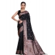 Women's Jacquard Woven Saree With Unstitched Blouse 5.5Mtr (Black) Women's Jacquard Woven Saree With Unstitched Blouse 5.5Mtr (Black)