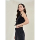 Women's Denim Lycra Solid Sleeveless Top (Black) Women's Denim Lycra Solid Sleeveless Top (Black)