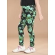 Girl's Cotton Lycra Floral Elasticated Jeggings (Black-Green) Girl's Cotton Lycra Floral Elasticated Jeggings (Black-Green)