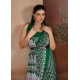 Women's Satin Crepe Printed Saree With Unstitched Blouse 5.5Mtr (Green)