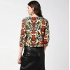 Women's Polyester Floral 3-4th Sleeves Shrug (Multicolor)