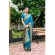 Women's Silk Blend Paithani Weaving Saree With Unstitched Blouse 5.5Mtr (Aqua)