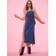 Women's Denim Solid Shoulder Straps Dress (Blue) Women's Denim Solid Shoulder Straps Dress (Blue)