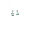 Women's Brass Silver Plated Drop Earrings (Turquoise)