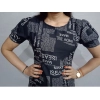 Women's Casual Crepe Half Sleeves Dress (Black)