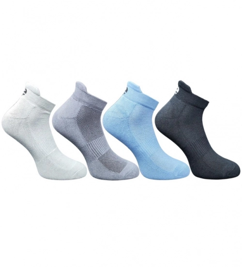 4_Pair Set Unisex Casual Cotton Printed Ankle Length Socks (Multicolor)