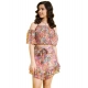 Girl's Polyester Lurex Floral Shoulder Straps Top and Skirt Set (Peach-Multicolor) Girl's Polyester Lurex Floral Shoulder Straps Top and Skirt Set (Peach-Multicolor)