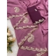 Women's Digital Printed  Georgette Saree With Unstitched Blouse (Pink, 5-6 Mtrs)