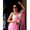 Women's Soft Lichi Silk Printed Saree With Unstitched Blouse 5.5Mtr (Pink) Women's Soft Lichi Silk Printed Saree With Unstitched Blouse 5.5Mtr (Pink)