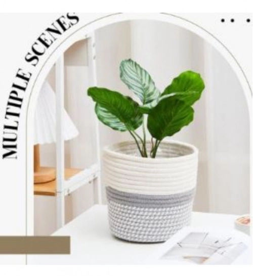 Cotton Flower Pot (Gray White) Cotton Flower Pot (Gray White)