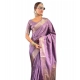 Women's Satin Printed Saree With Unstitched Blouse 5.5Mtr (Purple) Women's Satin Printed Saree With Unstitched Blouse 5.5Mtr (Purple)