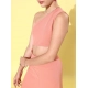 Women's Polyester Lycra Solid Sleeveless Dress (Pink)