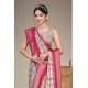 Women's Cotton Silk  Printed Saree With Unstitched Blouse 5.5Mtr (Pink)
