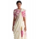 Women's Linen Printed Saree With Unstitched Blouse 5.5Mtr (White) Women's Linen Printed Saree With Unstitched Blouse 5.5Mtr (White)
