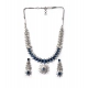 Women's Brass Silver Plated Necklace set (Blue) Women's Brass Silver Plated Necklace set (Blue)