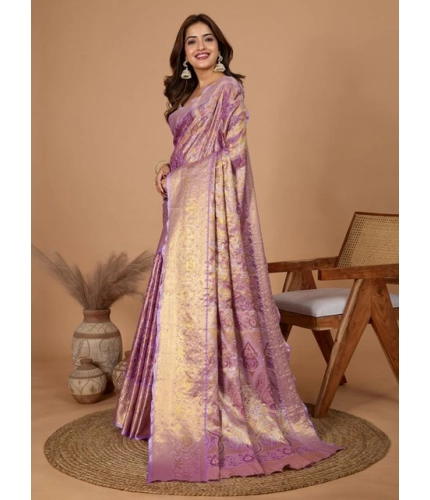 Women's Jacquard Saree With Unstitched Blouse 5.5Mtr (Multicolor)