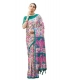Women's Faux_Tussar Kalamkari_Print Saree With Unstitched Blouse 5.5Mtr (Green)