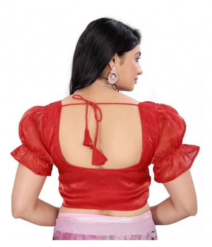Women's Jimmy Solid Designer Neck Elastic Sleeve Readymade Blouse (Red 38 , Alterable up to 42)-PID65834 Women's Jimmy Solid Designer Neck Elastic Sleeve Readymade Blouse (Red 38 , Alterable up to 42)-PID65834