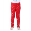 Girl's Cotton Lycra Embellished Elasticated Leggings (Red) Girl's Cotton Lycra Embellished Elasticated Leggings (Red)